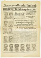 1964 Népsport XX. évf. 214. sz., 1964. okt. 24., a címlapon az olimpiai bajnok magyar labdarúgócsapat játékosai, kis lapszéli sérülésekkel, 6 p.