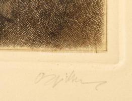 Vagyóczky Károly (1941- ): Pannonhalmi apátság. Rézkarc, papír, jelzett, számozott (8/100), üvegezet...