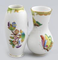 2 db Herendi Viktória mintás váza. Kézzel festett, jelzett, minimális kopással 9 cm