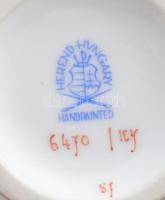 Herendi Virág mintás váza. Kézzel festett, jelzett, minimális kopással 15 cm