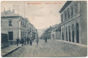 Petrozsény, Petrosany, Petrosani; Kossuth Lajos utca. Herz Henrik kiadása / street view (fl)