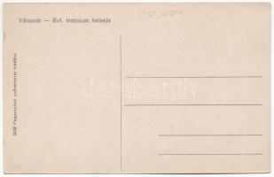 Válaszút, Rascruci; Református templom, belső. Fogyasztási szövetkezet kiadása / Calvinist church, i...