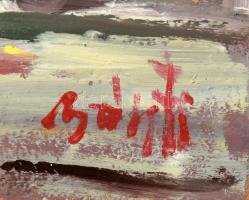 Bánfi jelzéssel: Szentendrei utca. Olaj, farost. 23,5x33,5 cm