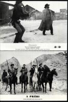 Westernfilmek egy-egy jelenete, eltérő időben készült filmekről 13 db produkciós, vintage filmfotó, ezüst zselatinos fotópapíron, a használatból eredő (esetleges) kisebb hibákkal, 18x24 cm