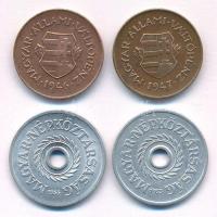 1946-1947. 2f bronz (2xklf) + 1954-1955. 2f Al (2xklf) T:AU,XF közte kis ph, karc