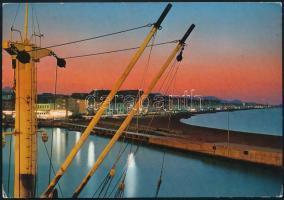 1974 Magyar vizilandázók által aláírt és hazaküldött lap Pescarából: Kuncz László, Hídvégi Sándor, M...