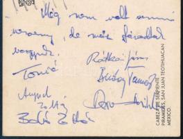 1974 Magyar világbajnok kajakozók Buday Tamás, Rátkai János, Bakó Zoltán. Wichmann Tamás autográf al...