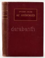 Dr. Szabó Zoltán: Az átöröklés. Az általános örökléstudomány elemei, figyelemmel a gazdasági és orvosi vonatkozásokra. Bp., 1938, Kir. M. Természettudományi Társulat, VII+(1)+444 p. Fekete-fehér képekkel illusztrálva. Aranyozott egészvászon-kötésben, kissé kopott borítóval és gerinccel, belül túlnyomórészt jó állapotban.