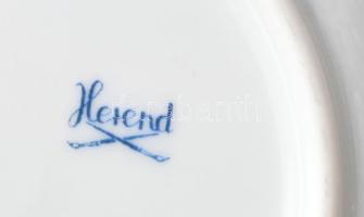 Herendi zöld virágmintás szendvicses készlet, 2. oszt. jelzéssel, hibátlan, h: 37 cm, d: 16,5 cm