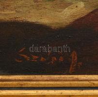 Olvashatatlan jelzéssel: Női akt. Olaj, fa. Dekoratív, kissé sérült fakeretben. 31×21,5 cm