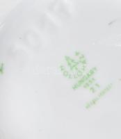 Hollóházi madármintás váza. Kézzel festett, négyoldalú, aranyozott váza, jelzéssel, hibátlan, m: 24,...