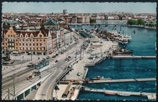 1954 A magyar Aranycsapat tagjainak aláírása képeslapon a Stockholmból Kocsis Sándor, Puskás Ferenc,...