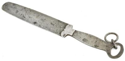 Antik késélező / késfenő, fém, h: 33,5 cm