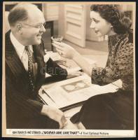 cca 1939 előtti ,,Women are like that" című amerikai film egy jelenete, 1 db vintage produkciós filmfotó, ezüst zselatinos fotópapíron, Pánczél György (1920-?) filmtörténész hagyatékából (film- és színházifotó-gyűjteményéből), rajzlapra felragasztva, a használatból eredő - esetleges - kisebb hibákkal, 17,5x17 cm