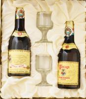 1979 Tokaji aszú, 3 puttonyos + Tokaji Szomorodni, 0,25 l, bontatlan, 2 pohárral, díszdobozban