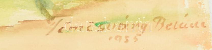 Tömösváry Béláné Fürdőruhában olvasó nő. Akvarell, papír. Jelzett 34x50 cm