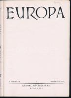 1943 Europa művészeti folyóirat I. évf. 3. sz., 1943. november. Bp., Europa Művészeti Kft. (Athenaeu...