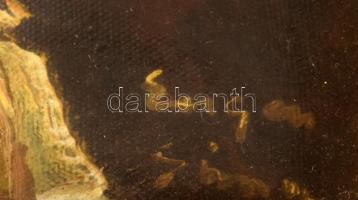 Szimon Jenő (1902-1978): Lány kendőben. Olaj, vászon. Jelzett. Üvegezett fakeretben, 27,5x22 cm