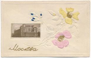 Moscow, Moscou; Emb. silk flowers (EK)