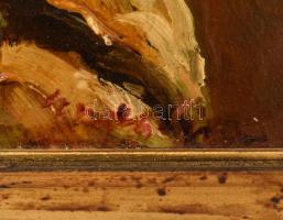 Szimon Jenő (1902-1978): Portré. Olaj, farost. Jelzett. Dekoratív fakeretben, 26x21 cm