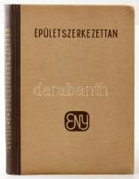 Dr. Kotsis Endre: Épületszerkezettan. Bp., [1945], Egyetemi Nyomda, VIII+376 p. Gazdag fekete-fehér képanyaggal illusztrálva. Kiadói félvászon-kötés, a hátsó kötéstábla és a lapok sarkán ázásnyomokkal.