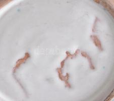 Iparművész mázas kerámia váza. Kézzel festett, jelzett, hibátlan 14 cm