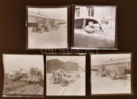 cca 1970-es években készült felvételek autókról, erőgépekről, 13 db vintage NEGATÍV, Sinka Antal (?-...