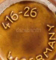 Retro német mázas kerámia váza. Kézzel festett, jelzett , alján kis lepattanással 26 cm