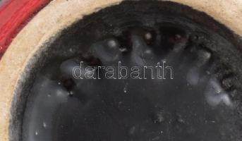 Retro mázas kerámia váza. Kézzel festett, jelzett , hibátlan 15 cm