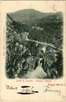 1900 Fiume, Rijeka; Stretto di Fiumara / Fiumara-Schlucht / Fiumara-szoros, híd / bridge, Fiumara Strait (EK)