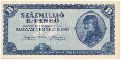 1946. 100.000.000BP T:UNC,AU / Hungary 1946. 100.000.000 B-Pengő C:UNC,AU Adamo P39