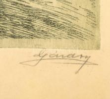 Olvashatatlan jelzéssel: Tabáni ucca. Rézkarc, papír. Lapszéli foltokkal. Üvegezett fakeretben. 18x1...