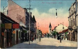 Trencsénteplic, Trencianske Teplice; utca, Rehák Emil üzlete / street view, shops