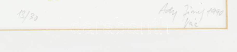 Ady József (1950-1991): "E-migráció". Litográfia 13/30, papír, jelzett, 43×33 cm