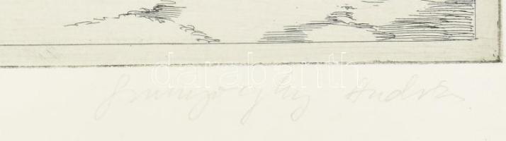 Szunyoghy András (1946-): Befejeződött a mezőgazdaság szocialista átszervezése. Rézkarc, papír, jelz...