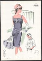 cca 1950 3 db Wemo Modes Internationales vintage divatkép, ofszet nyomat, papír, 32x21,5 cm