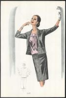 cca 1950 3 db Wemo Modes Internationales vintage divatkép, ofszet nyomat, papír, 32x21,5 cm