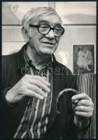 Tóth Sándor (1935-) 3 db mű: Amerigo Tot Kerekes Ferenc szobrász műtermében, 1984, Kecskemét. Fotó, ...