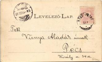 1898 (Vorläufer) Kassa, Kosice; Fő utca, piac, Adriányi üzlete. Vitéz A. kiadása / main street, mark...