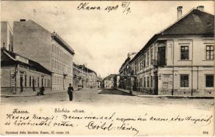 1903 Kassa, Kosice; Sörház utca, Guttmann kávéház (a Horgonyhoz). Nyulászi Béla kiadása / street view, café (kis szakadás / small tear)