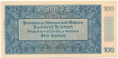 Német Harmadik Birodalom / Cseh-Morva Protektorátus 1940. 100K második kiadás, "SPECIMEN" ...