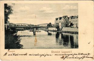 1903 Lugos, Lugoj; Temes híd. Auspitz Adolf kiadása / Timis bridge (EB)