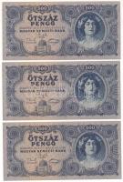 1945. 500P (10x) sorszámkövetők "K 106 0307343 - K 106 0307352" T:AU / Hungary 1945. 500 P...