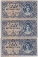 1945. 500P (10x) sorszámkövetők "K 106 0307343 - K 106 0307352" T:AU / Hungary 1945. 500 P...