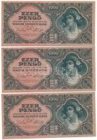1945. 1000P (10x) sorszámkövetők "F 579 046019 - F 579 046028" T:AU / Hungary 1945. 1000 P...