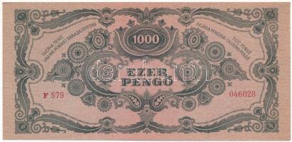 1945. 1000P (10x) sorszámkövetők "F 579 046019 - F 579 046028" T:AU / Hungary 1945. 1000 P...