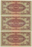 1945. 10.000P (10x) sorszámkövetők "L 868 085664 - L 868 085673" T:AU / Hungary 1945. 10.0...