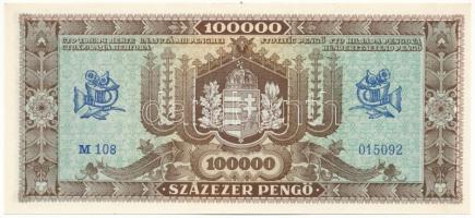 1945. 100.000P (10x) sorszámkövetők "M 108 015083 - M 108 01592" T:AU / Hungary 1945. 100....