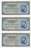 1945. 1.000.000P (10x) három részletben sorszámkövetők "N 108 060738 - N 108 060753" T:AU ...