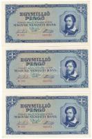 1945. 1.000.000P (10x) három részletben sorszámkövetők "N 108 060738 - N 108 060753" T:AU ...